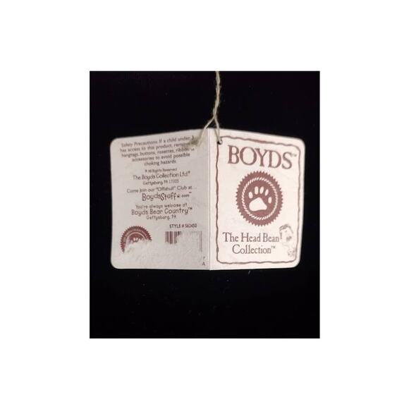 Vtg Boyd's Bears Light beige with a red block from the Head Bean Collection - Picture 4 of 6